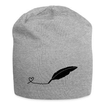 writing pen - Jersey Beanie - heather grey - Front