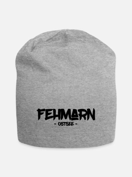 Fehmarn - Ostsee - Insel - Strand - Sommer - Sonne - Jersey-Beanie - Grau meliert