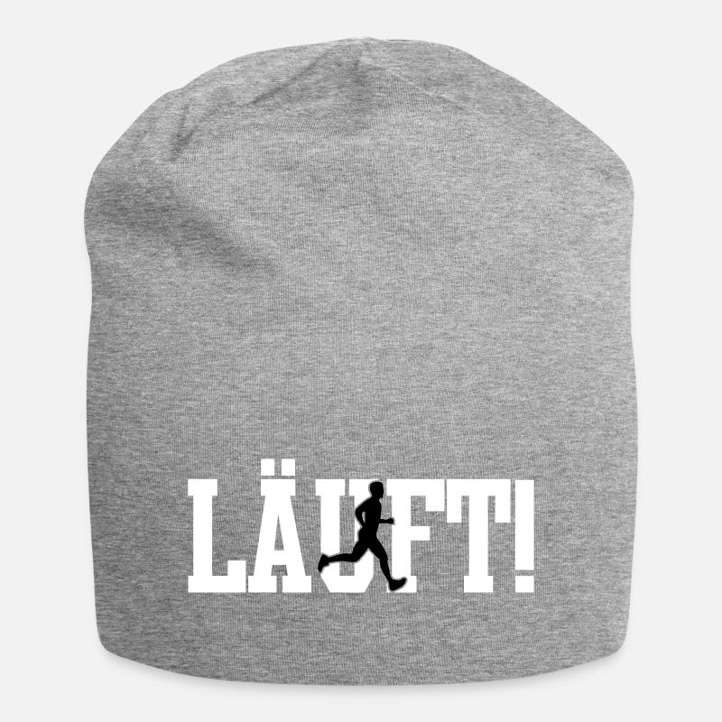LÄUFT! Mann - Jersey-Beanie - Grau meliert