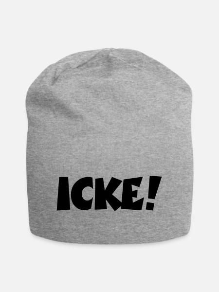 Lustige Berlinsprüche: ICKE! - Jersey-Beanie - Grau meliert