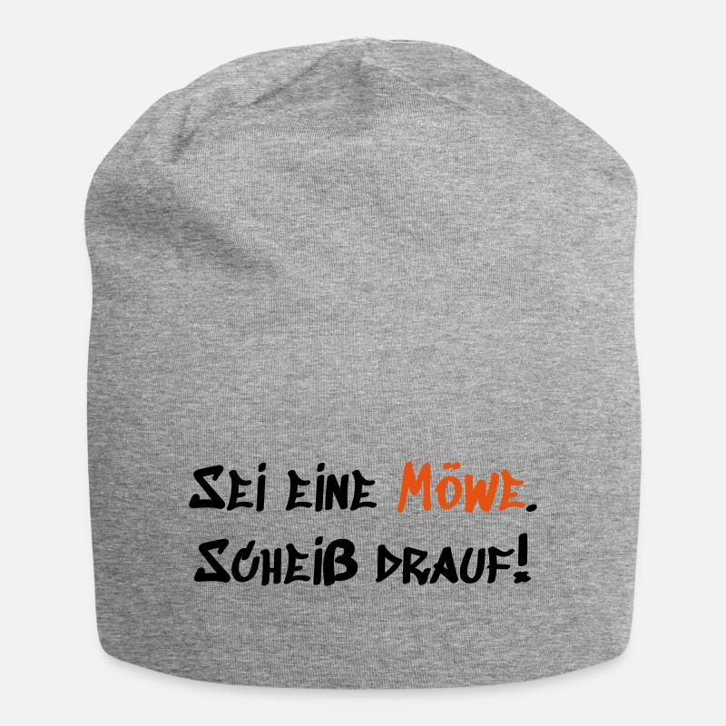 Sei eine Möwe - Jersey-Beanie - Grau meliert