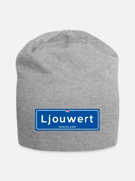 Ortsschild Ljouwert (Leeuwarden) - Jersey-Beanie - Grau meliert