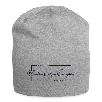🙏Made to Worship - Psalm 95:1 Christian T-Shirt - Jersey Beanie - heather grey - Front