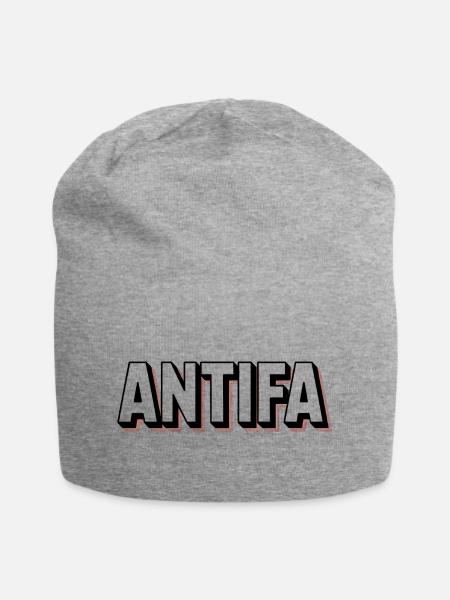 Antifa - Antifascist Merch - Jersey-Beanie - Grau meliert