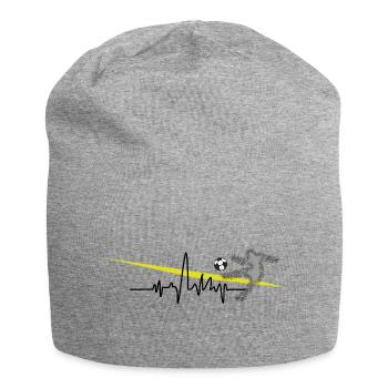 Herzwellen Herzschlag Pulsschlag - Jersey-Beanie - Grau meliert - Vorne