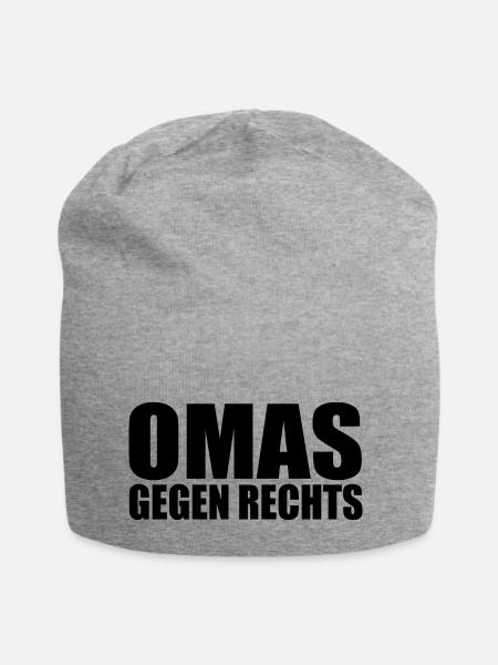 Omas gegen rechts - Jersey-Beanie - Grau meliert