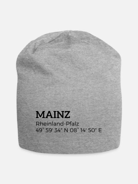 Mainz Rheinland-Pfalz Koordinaten - Jersey-Beanie - Grau meliert