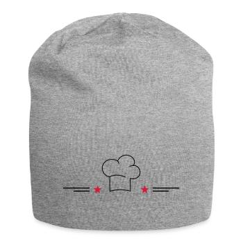 Toque de chef avec étoiles - Bonnet en jersey - gris chiné - Devant