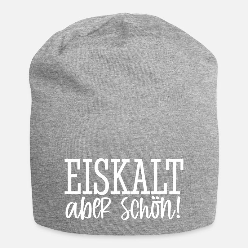 Eiskalt - aber schön! - Jersey-Beanie - Grau meliert