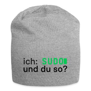 ich: SUDO und du so? Linux Programmierer - dunkel - Jersey-Beanie - Grau meliert - Vorne