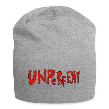 Unperfect – Unvollkommene Typografie - Jersey-Beanie - Grau meliert - Vorne