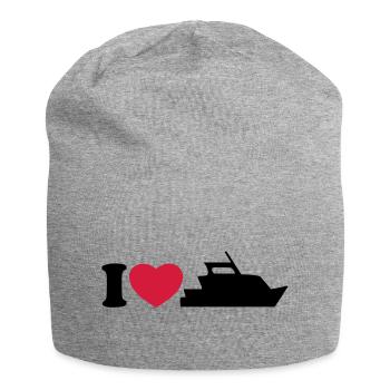 I love my yacht - Ich liebe meine Yacht - Jersey-Beanie - Grau meliert - Vorne