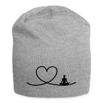 I love Yoga - Jersey Beanie - heather grey - Front