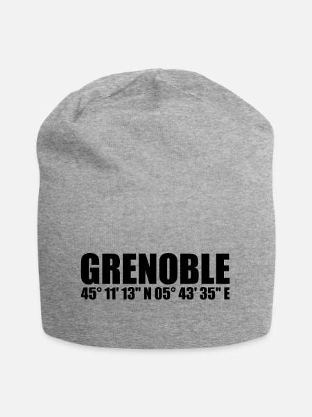 Coordonnées de Grenoble - Bonnet en jersey - gris chiné