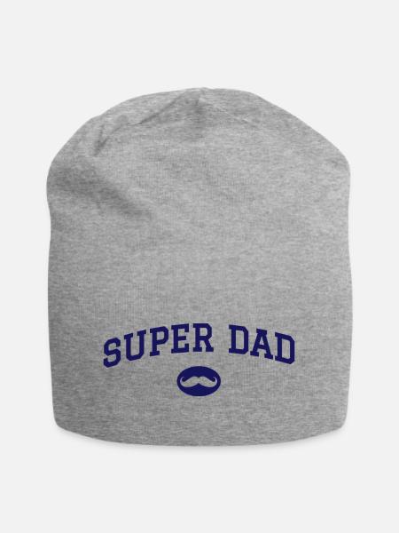 Super Papa Schnurrbart - Jersey-Beanie - Grau meliert