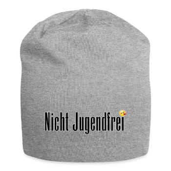 NichtJugendfrei Schriftzug - Jersey-Beanie - Grau meliert - Vorne