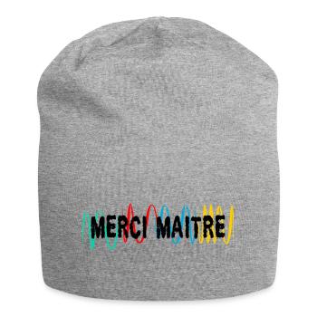MAÎTRE. MAITRE. MERCI. MERCI MAÎTRE. MAITRE - Bonnet en jersey - gris chiné - Devant