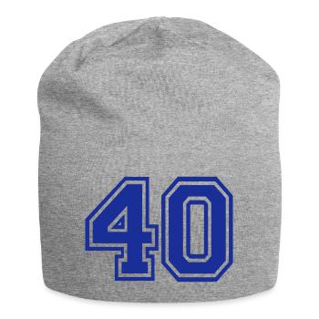 40 - Jersey-Beanie - Grau meliert - Vorne