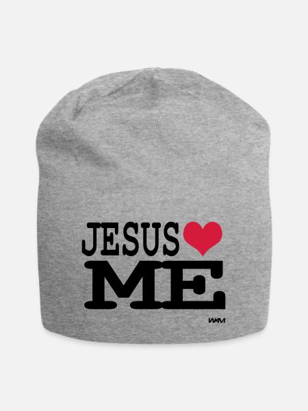 jesus loves me - Jersey-Beanie - Grau meliert