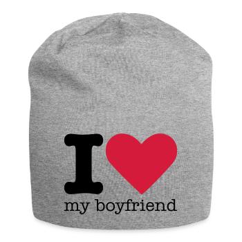 I Love My Boyfriend - Bonnet en jersey - gris chiné - Devant