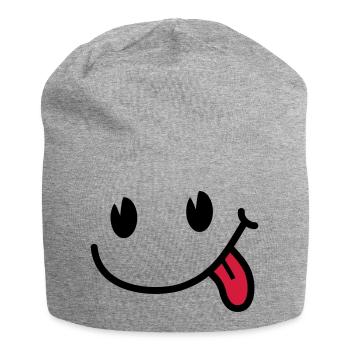 Smiley - Jersey-Beanie - Grau meliert - Vorne