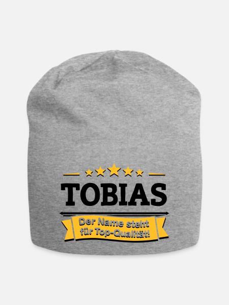 Tobias – Der Name steht für Top-Qualität! - Jersey-Beanie - Grau meliert