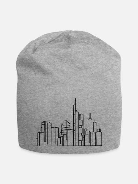 Frankfurt Skyline - Jersey-Beanie - Grau meliert