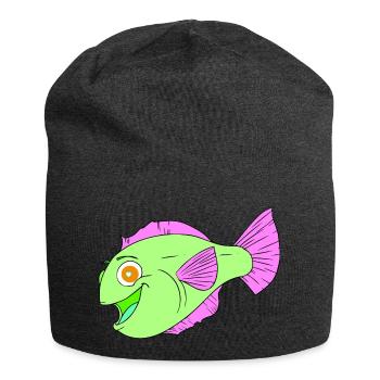 Poisson de bande dessinée mignon - Bonnet en jersey - charbon - Devant
