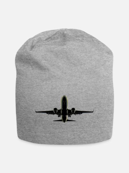 Flugzeug - Jersey-Beanie - Grau meliert