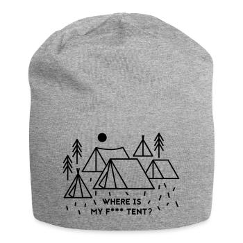 Where is my tent? - Jersey-Beanie - Grau meliert - Vorne
