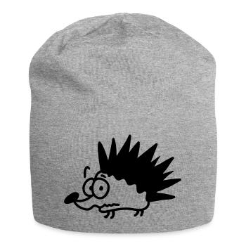 anxious Igel - line - Jersey Beanie - heather grey - Front
