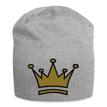 Krone - Jersey-Beanie - Grau meliert - Vorne