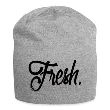 fresh black - Jersey Beanie - heather grey - Front