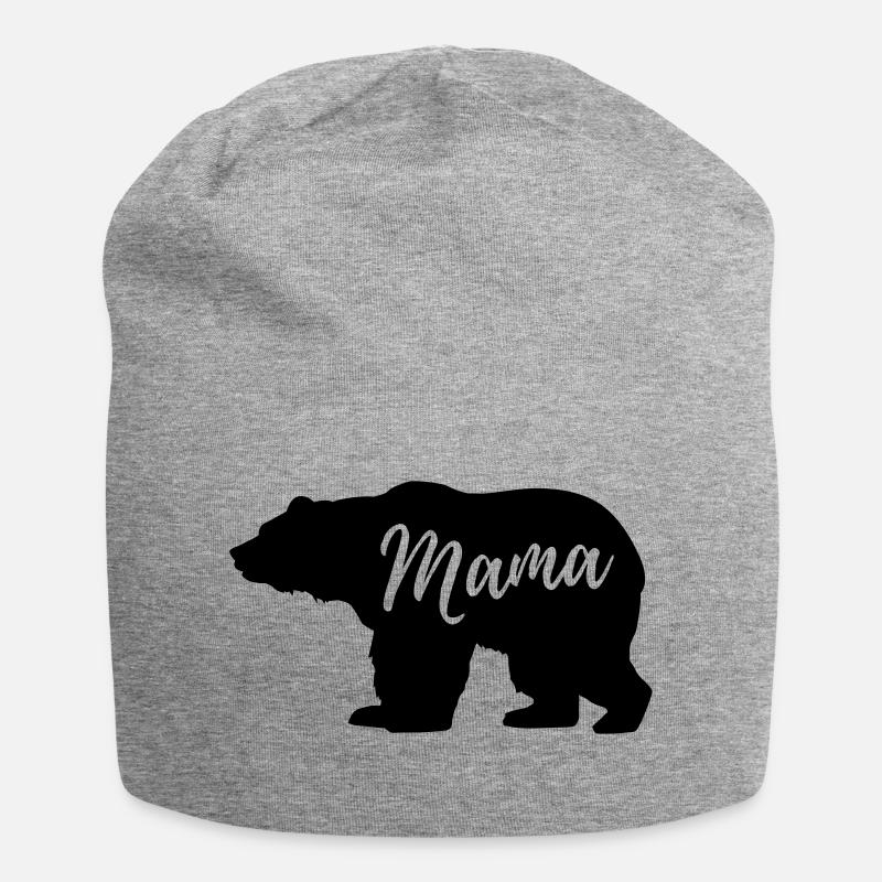 Mama Bär - Jersey-Beanie - Grau meliert