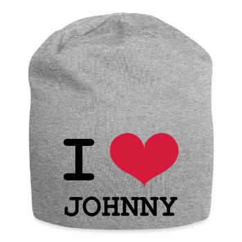 I Love Johnny ! - Bonnet en jersey - gris chiné - Devant
