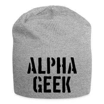 Alpha Geek - Jersey Beanie - heather grey - Front