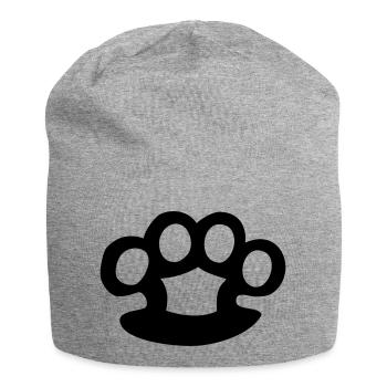 Schlagring - Jersey-Beanie - Grau meliert - Vorne