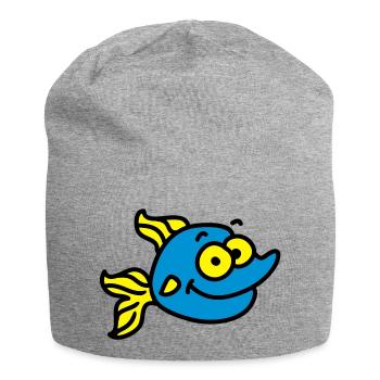 lustiger Fisch - Jersey-Beanie - Grau meliert - Vorne