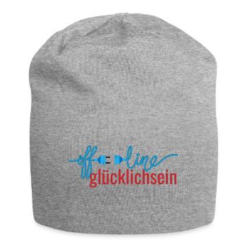 offline glücklichsein - Jersey-Beanie - Grau meliert - Vorne