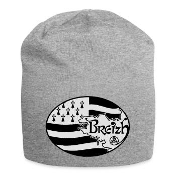Drapeau Bretagne authentique - Bonnet en jersey - gris chiné - Devant