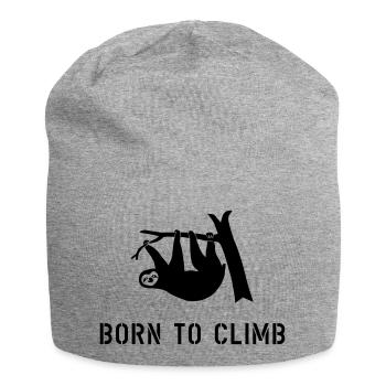 klettern climbing born to climb faultier bouldern - Jersey-Beanie - Grau meliert - Vorne