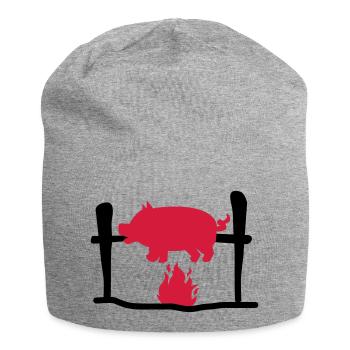 BBQ barbecue - Jersey Beanie - heather grey - Front
