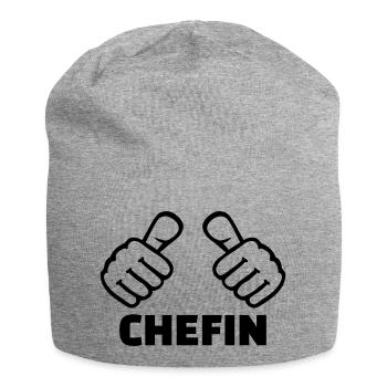 Chefin - Jersey-Beanie - Grau meliert - Vorne