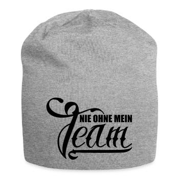 mein team nie ohne - Jersey-Beanie - Grau meliert - Vorne