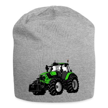 Traktor - Trecker - Schlepper - Landwirt - Jersey-Beanie - Grau meliert - Vorne