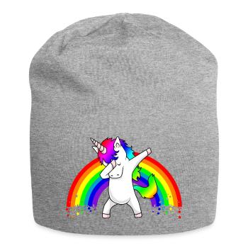 Dabbing Unicorn Regenbogen Dab Dance Einhorn Kind - Bonnet en jersey - gris chiné - Devant