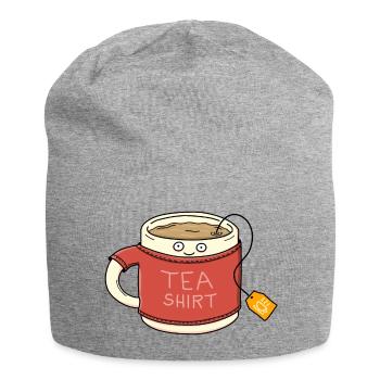 Chemise à thé - motif d'amateur de thé drôle - Bonnet en jersey - gris chiné - Devant