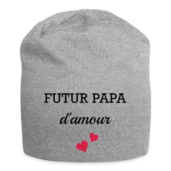 Futur Papa d amour - Bonnet en jersey - gris chiné - Devant