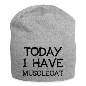 Today I Have Musclecat Lustiges Denglisch Geschenk - Jersey-Beanie - Grau meliert - Vorne