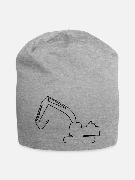 Bagger Kettenbagger 30t Baustelle Tiefbau Aushub - Jersey-Beanie - Grau meliert